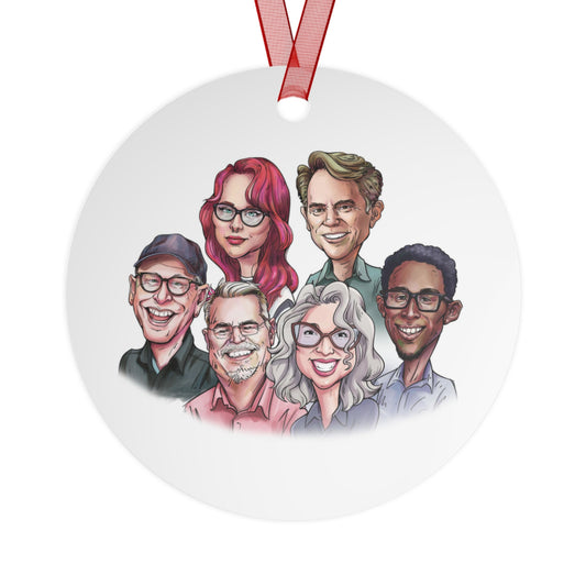 Bob & Sheri Team Caricature Holiday Ornament