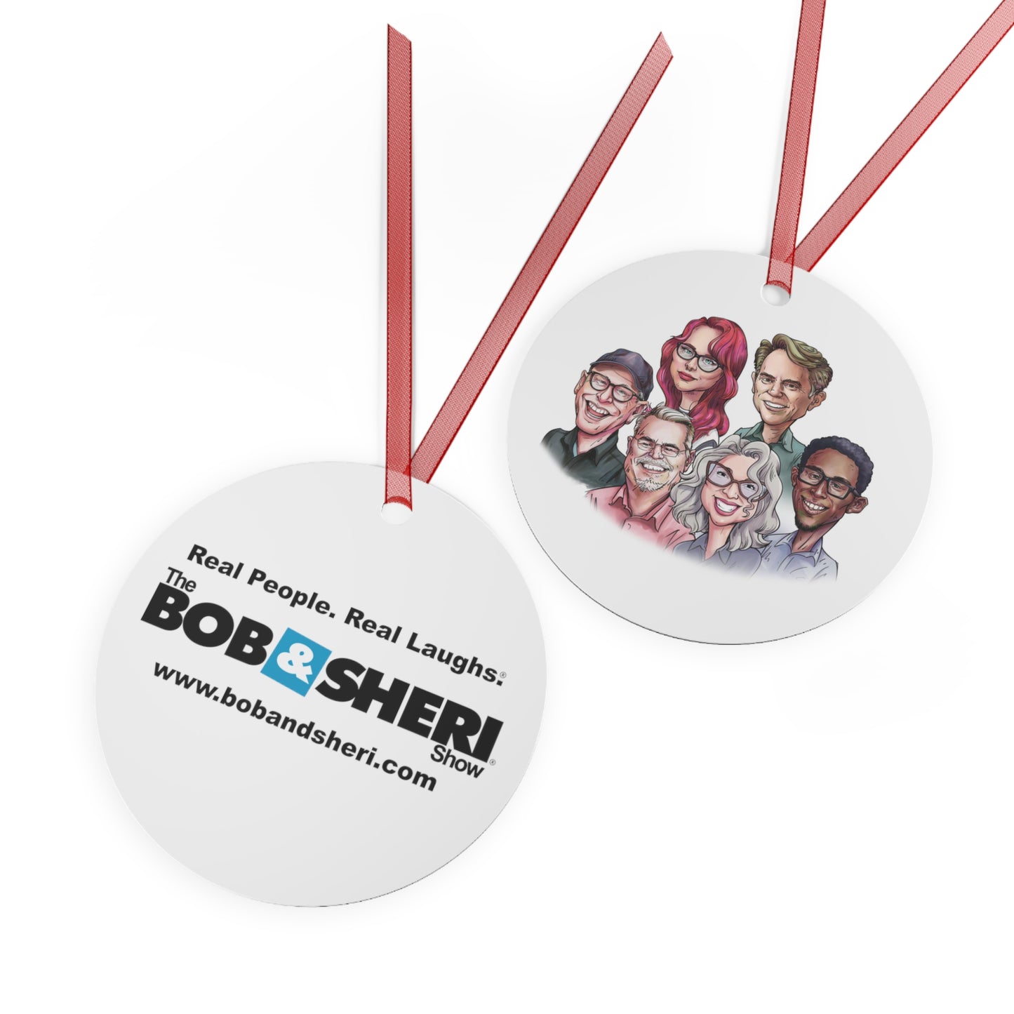 Bob & Sheri Team Caricature Holiday Ornament