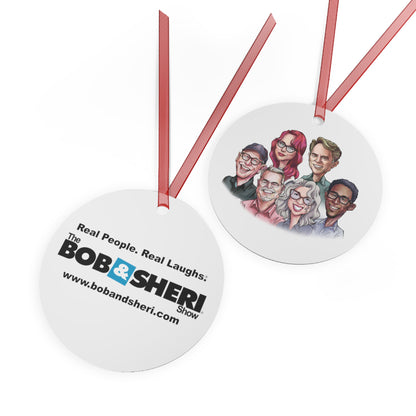 Bob & Sheri Team Caricature Holiday Ornament